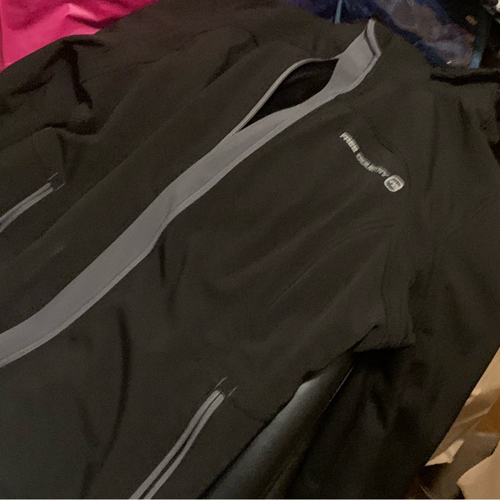 2 )Free Country Black and Gray Performance Jackets  with Reflective Trim.